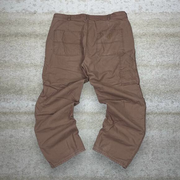Coleman Carpenter Pants Chocolate Brown Cotton Canvas Baggy Wide Leg Fit Fleece - Picture 1 of 5